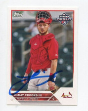 JIMMY CROOKS III SIGNED 2023 TOPPS PRO DEBUT BASEBALL CARD AUTO