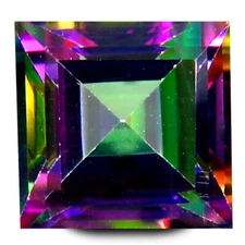 3.30 ct Awe-inspiring AAA+ Princess (8 x 8 mm) Multi Color Mystic Blue Topaz