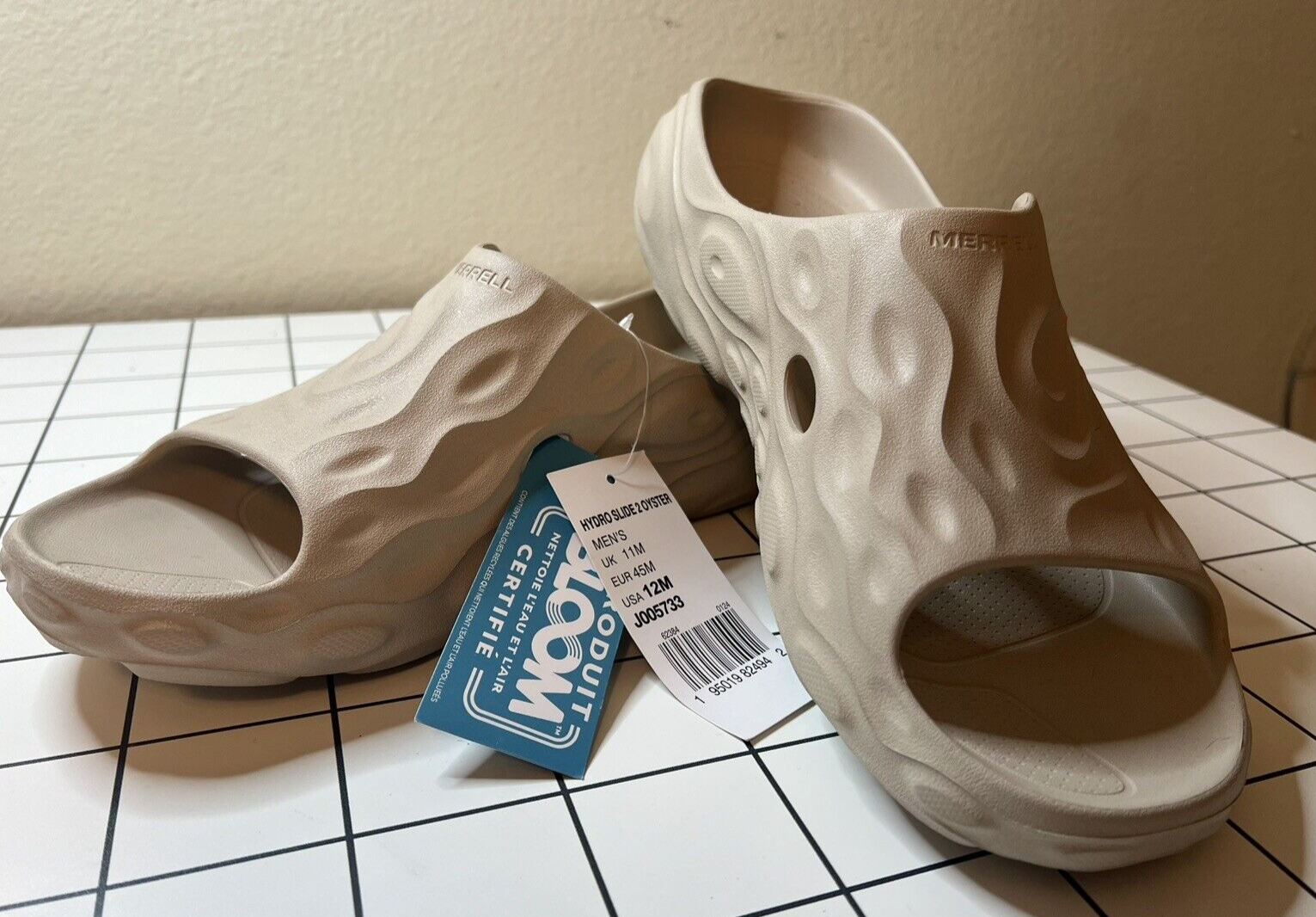 Merrell Hydro Slide 2 beige sandalo uomo facile da indossare off tutti i giorni J005733 taglia 12