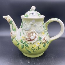 VINTAGE 1980'S Floral themed Teapot with White Doves Beautiful Colors Lot 11