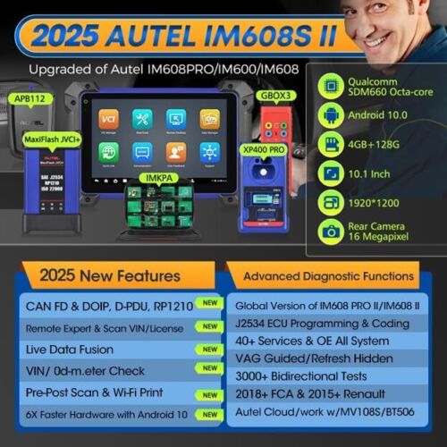 2025 Autel MaxiIM IM608S II KIT IMMO KEY PROGRAMMING Diagnostic Scanner Tool - Picture 9 of 16