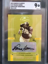 2005 Donruss Classics Franco Harris AUTO signed GOLD 2/10 SGC 9 SSP Steelers HOF