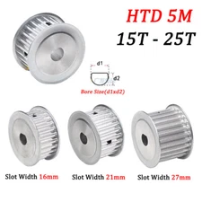 HTD 5M Timing Belt Pulley AF-Type 15T-25T D Type Hole, for 15/20/25mm Wide Belt