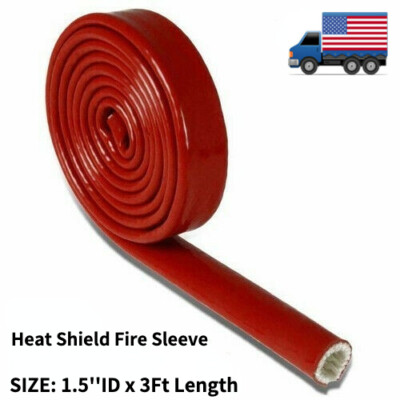 3Ft Fire Sleeve Braid Flame Heat Shield 1.57'' 40MM Fit 24AN for Oil Fuel Line