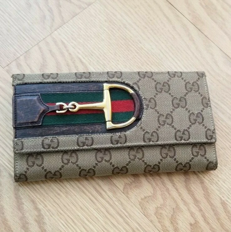 Portefeuille Gucci avec boucle de chaussures de cheval/femmes