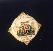 Miller Enamel Bowls Bowl’s Bowling Club Association Badge Pin Leicestershire