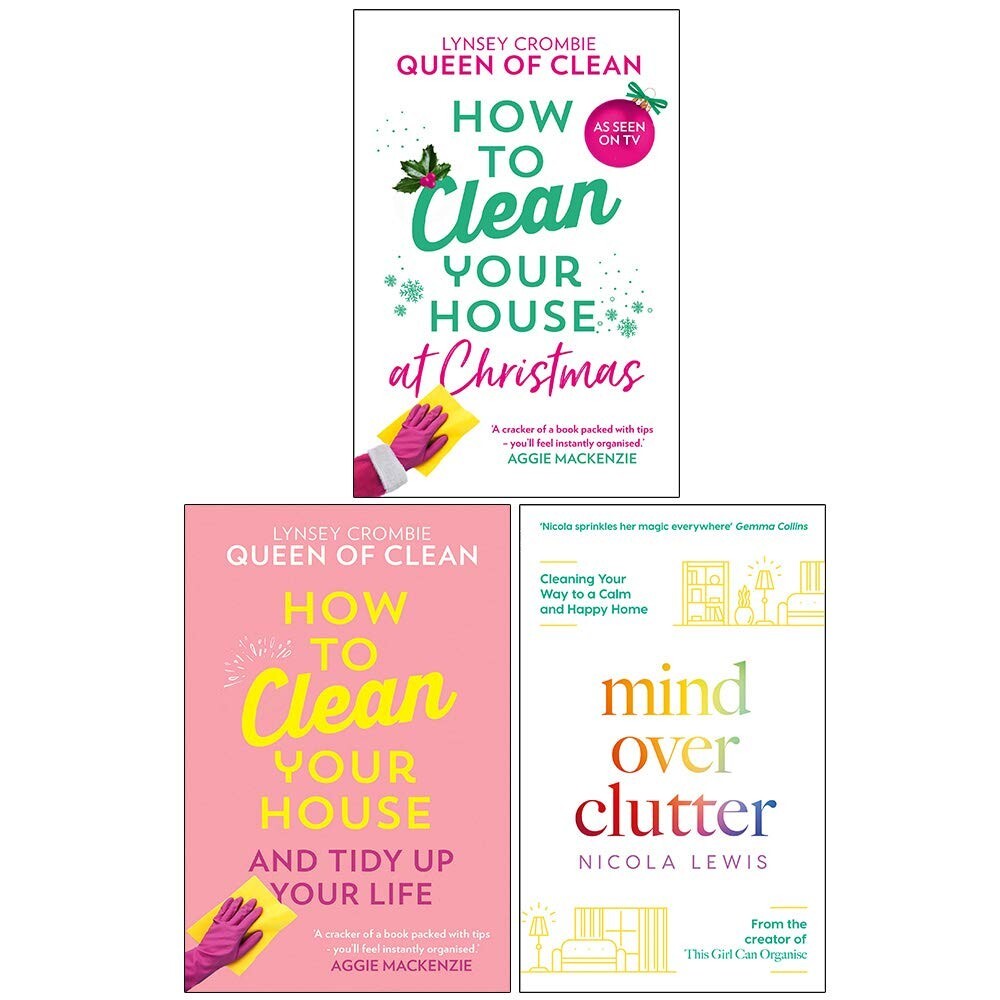 Mind Over Clutter Nicola Lewis,How To Clean Your House, at Christmas 3 Books Set