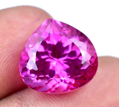 Natural Pink Ruby 15.25 Ct Pear Certified Flawless Loose Gemstone From Mogok