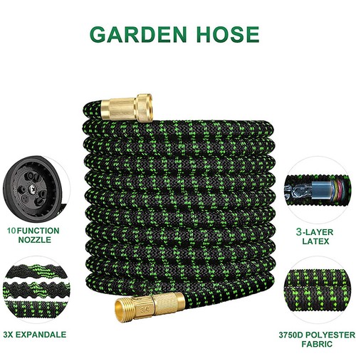 150ft Heavy Duty Expandable Garden Hose Flexible Pipe 7 Pattern Spray Gun Water - Picture 3 of 16