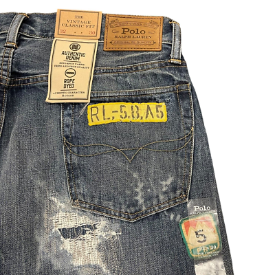 Polo Ralph Lauren Men's Vintage Classic Fit Distressed Patchwork
