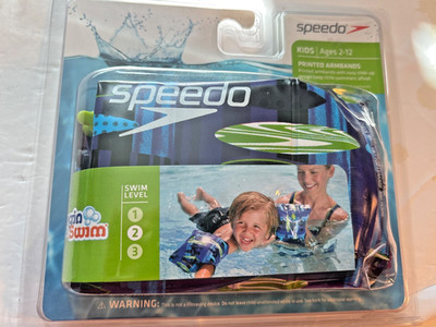 Inflatable Arm Bands Ages 2-12 Swim Level 2 Speedo Blue Fabric 