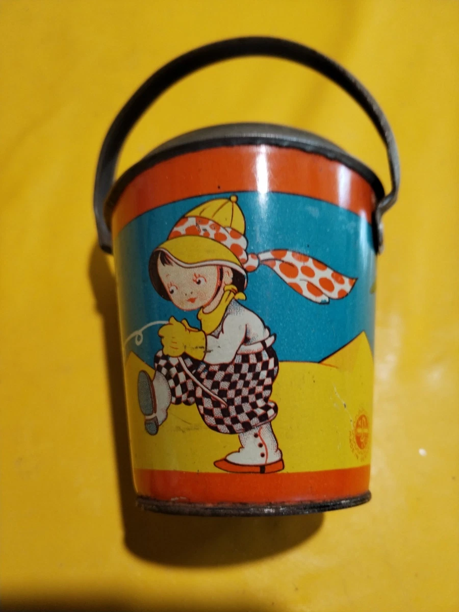 Ancien Seau De Plage Tirelire - Vintage Brocante Déco