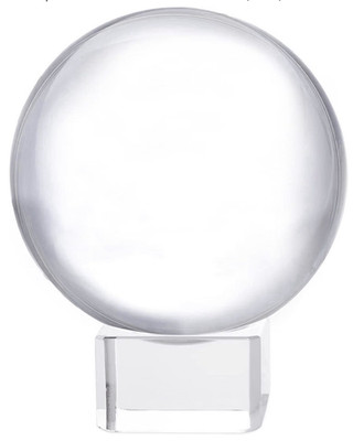 Clear Glass Crystal Ball Sphere Paperweight Photo Prop with Stand
