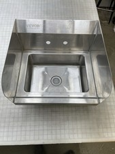 VEVOR 17"x15" Commercial Hand Wash Sink Wall Mount Basin Stainless Steel