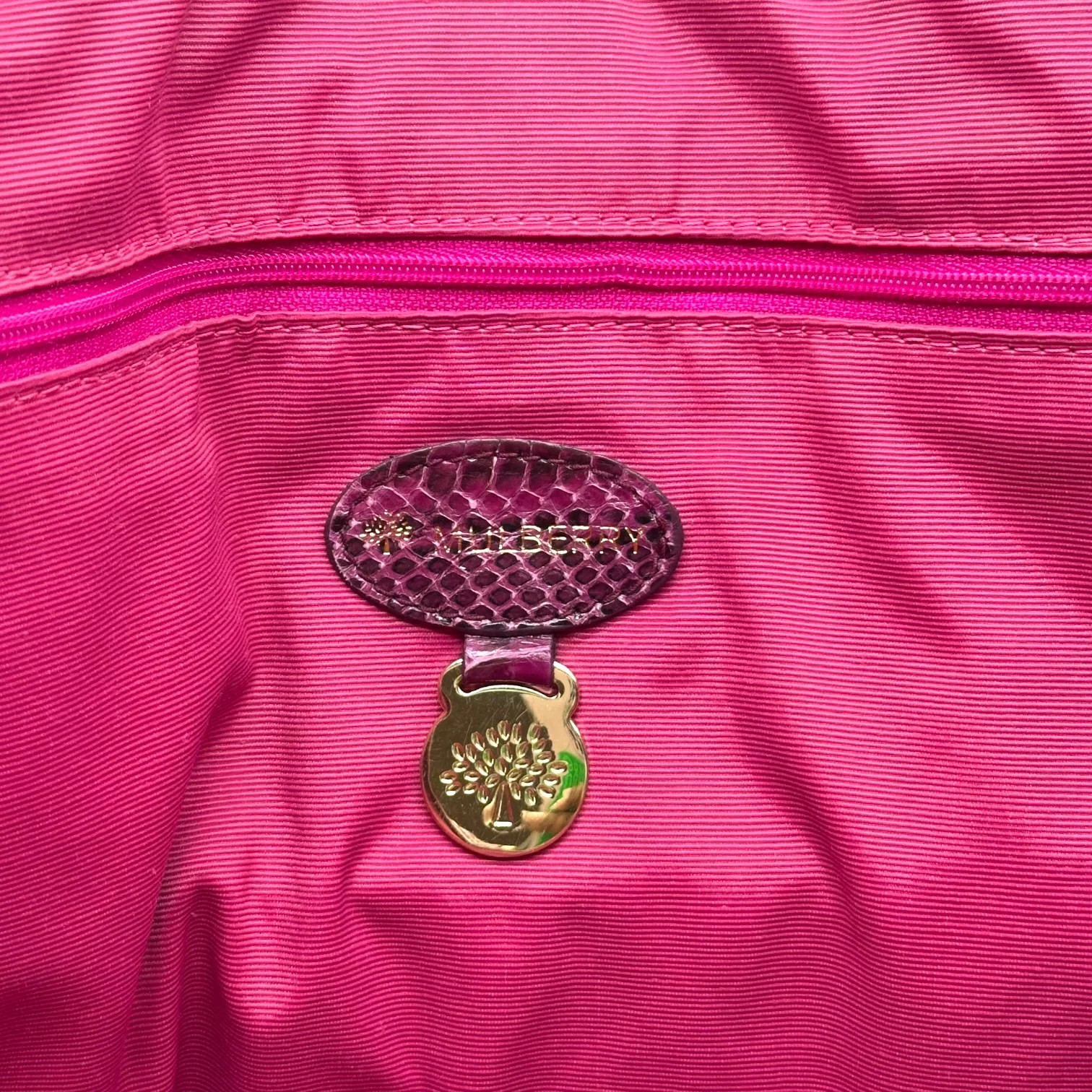 Mulberry Pink & Black Python Studded Roxanne Tote… - image 9