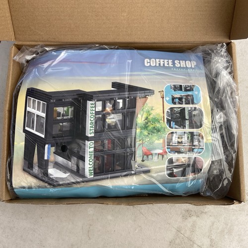 City Coffee House Architecture Building Blocks Set Lights Street View 581 PCS - Zdjęcie 2 z 7