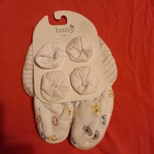 Baby M&Co 2 Pairs Organic Cotton Booties 9 - 12 Months Animals & Stripes  Bnwt