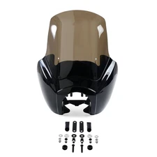 STLPRO Black & Smoke Tall  Windshield Windscreen Club Style Kit For Harley-David