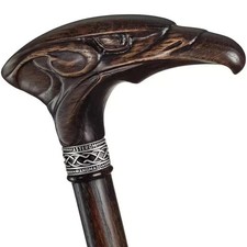 Eagle Walking Cane for Men - Unique Carved Wood Walking Stick