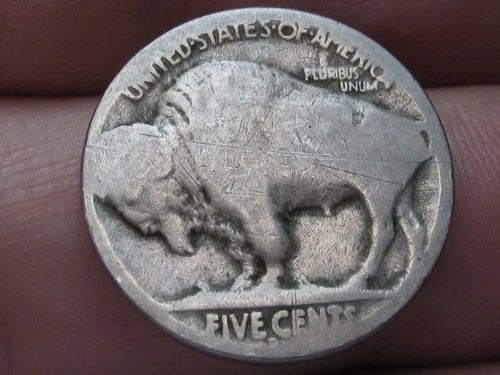 1913 D Buffalo Nickel 5 Cent- Denver, Good Reverse Details- Variety 2, Type 2 T2