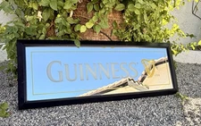 Guinness Large Bar Mirror 18 x 48 Framed Pub Wall Sign Irish Pub Decor Man Cave