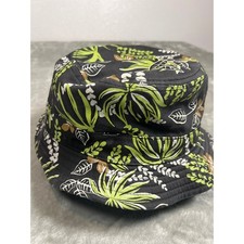 Vans Reversible Bucket Hat Black Tropical Floral Print Cotton L/XL Mens Womens