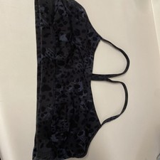 Lululemon Flow Y Bra Nulu Light Support A-C Sports Bra Gray  Black Animal 8