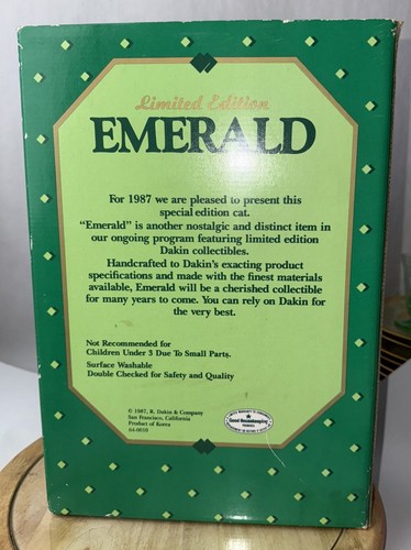 Peluche Dakin Emerald édition limitée chat blanc yeux bleus 1987 neuve dans sa boîte - Photo 4/5