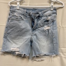 Old Navy OG Straight High-Rise Cut Off Denim Short Light Wash Distressed Sz0 014