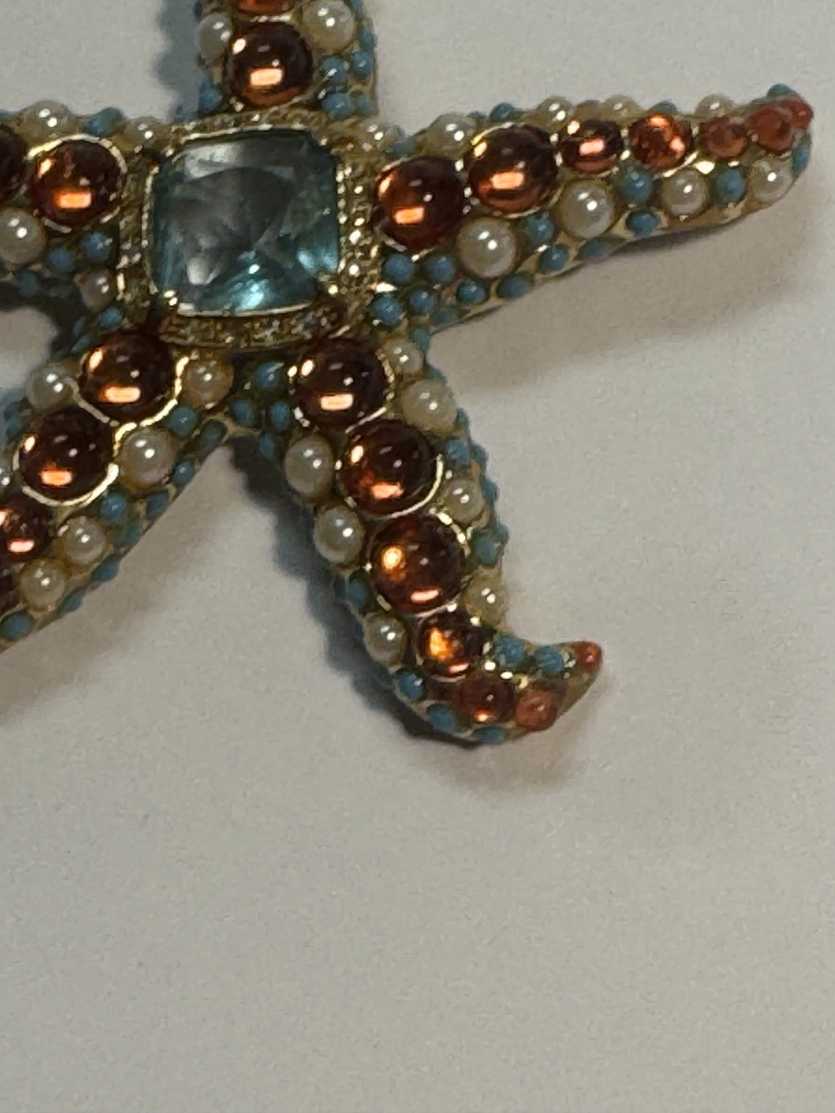 Kenneth Jay Lane KJL Cabochon Starfish Brooch Pin… - image 5