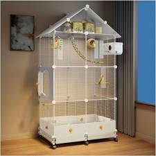 60in Large Flight Bird cage, Equipped with Bird's Nest Ladder, Swing, Feeder, et