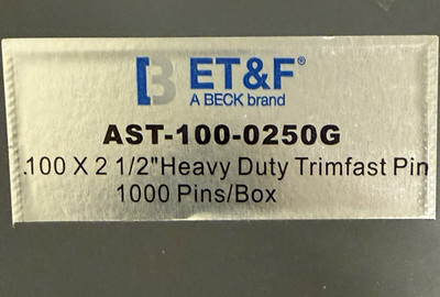 ET&F AST-100-0250G Trimfast Pin Heavy Duty Steel Galvanized .100 x 2 1/2 in 1000