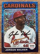 JORDAN WALKER 2024 HERITAGE CHROME BLUE SPARKLE REFRACTOR #96 CARDINALS!