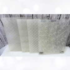 Sizzix Darice TEXTURES Dots Weave Embossing Folders Lot of 4