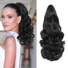 Ponytail Extension,16" Claw Clip in Ponytail Extensions Long Curly Ponytail H...