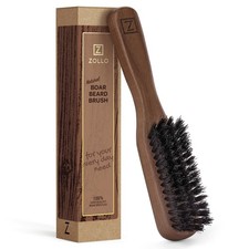 Beard Brush for Men - Stiff Boar Bristles Growth One Size, Walnut