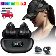 Bluetooth 5.3 Wireless Earbuds Ear Clip Bone Conduction Headset Sport Headphones
