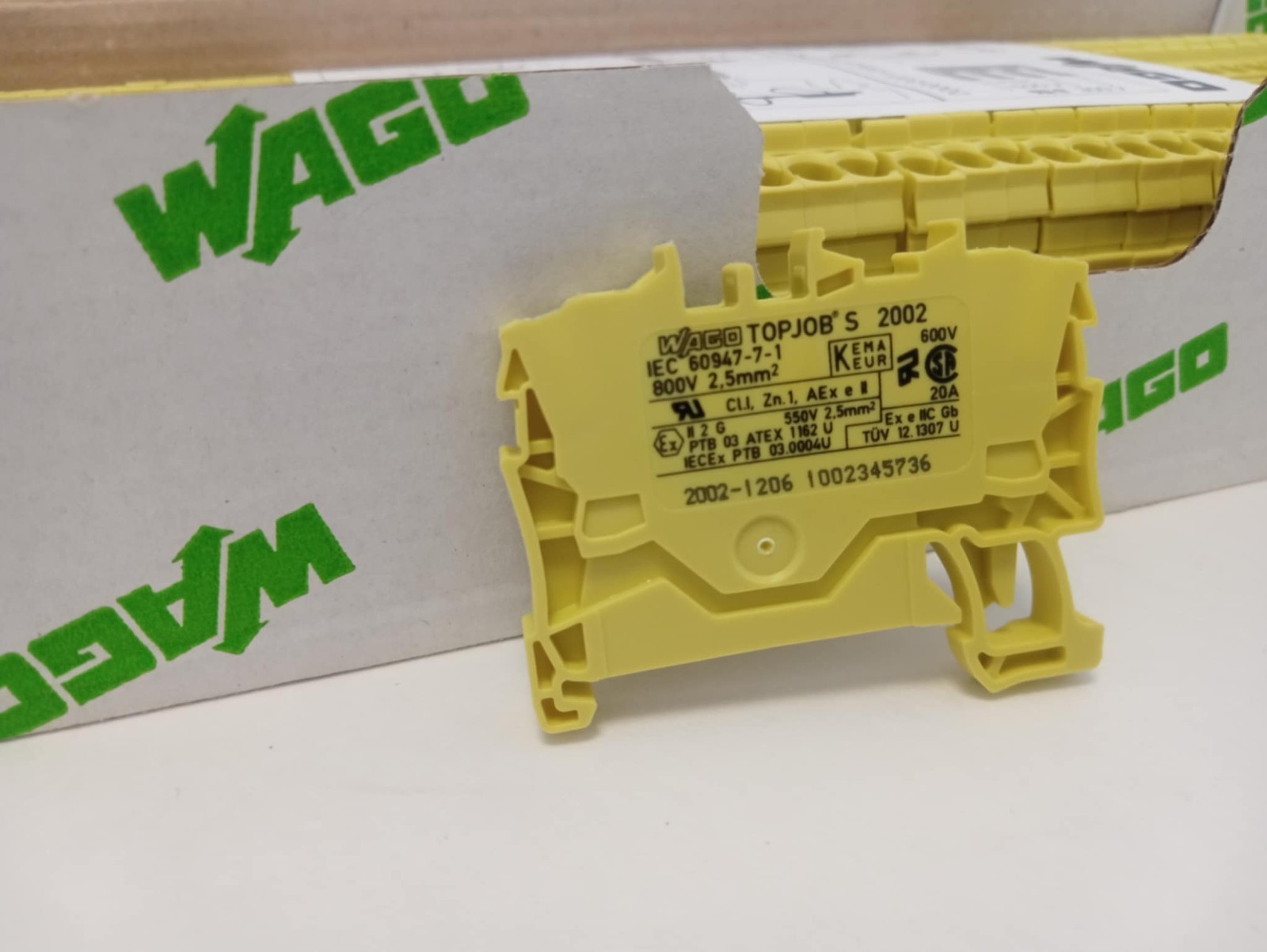 WAGO-2002-1206 feedthrough terminal block; rail mount 2-conductor 5.2mm wide