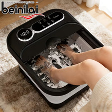 Heated Foot Spa Bath with Bubble Massage Rollers - Relaxing Home Use