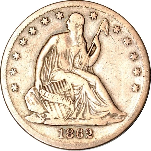 1862-S 50C Seated Liberty Half Dollar Fine/VF K19116