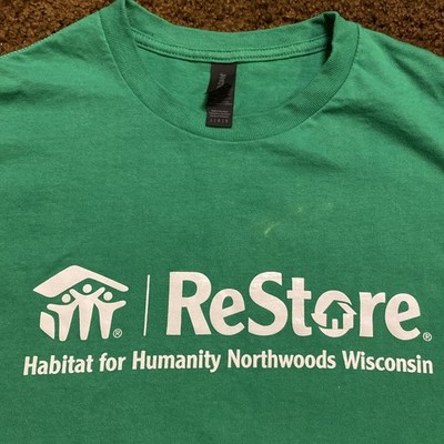 Habitat For Humanity Northwoods Wisconsin RESTORE T-Shirt Building Resale Size L