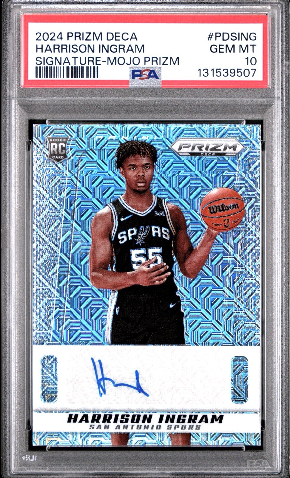 2024-25 Panini Prizm Deca Harrison Ingram Mojo Rookie Auto /25 #PDS-ING PSA 10