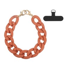 Phone Wrist Strap, 11" Acrylic Cellphone Chain with Tether Tab, Dark Orange