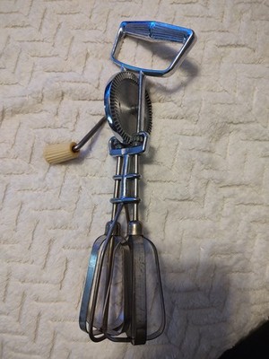 Vintage Mary Ann EGG BEATER HAND MIXER Stainless Steel Retro Made In USA 1950s?