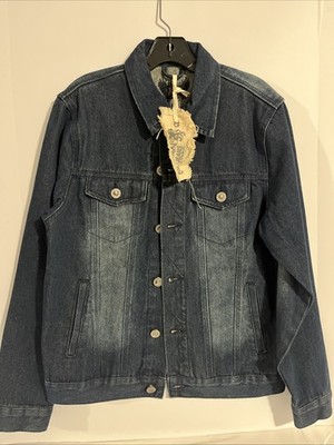 F.U.S.A.I. FUSAI JEANS Men's Size  Wash Stretch Blue Denim Jean Jacket