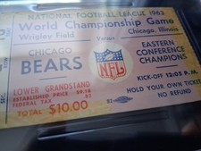 Own A Rare (u 10  pop!) Piece Of NFL History: 1963 Championship Ticket Bears PSA