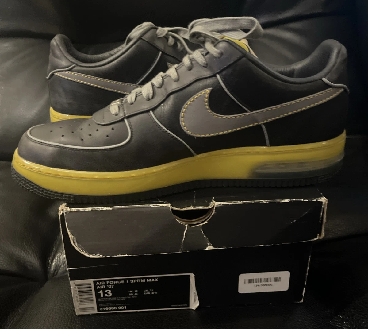 Nike Air Force 1 Supreme Max Air 07 Charcoal Zest for Sale 
