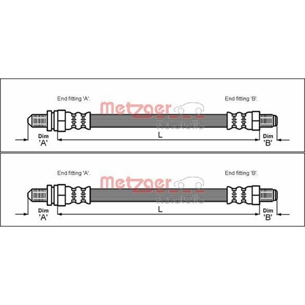 2X Metzger BremsschlÄUche Vorne Beidseitig Passend FÜR Ford Scorpio Sierra-image