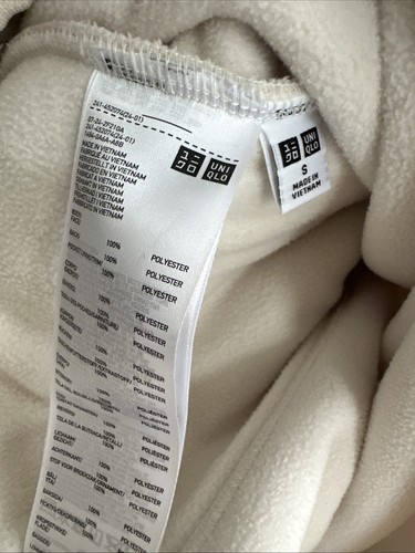 Uniqlo Windproof Outer Sherpa Teddy Fleece Crop Half Zip Jacket/ Ivory/ Size S - Picture 17 of 21