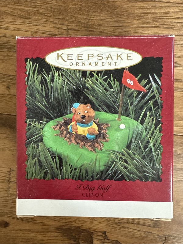 Hallmark Christmas Tree Keepsake Ornament I Dig Golf Gopher Clip On 1996 QX5891